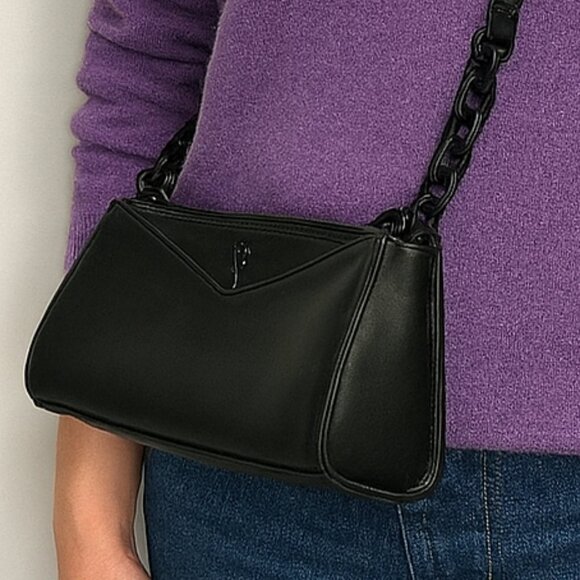 Simply Vera/Vera Wang Mini Barrel Crossbody Black EUC - Picture 1 of 8